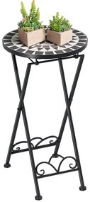 Outsunny Suport pentru plante Ø36 x 67 cm Suport pentru flori pliabil rotund pentru balcon mozaic de piatră grădină interior exterior multicolor | Aosom Romania