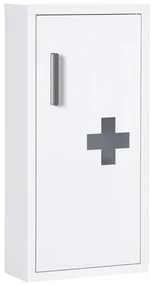 kleankin Dulap Medicamente cu 3 Rafturi și Ușă Magnetică, cu un strat rezistent la apă și rugină 30x12x60 cm, Alb | Aosom Romania