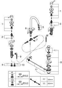 GROHE 20216001 - Baterie pentru lavoar CONCETTO DN 15, montaj în 3 găuri, mărime L, crom