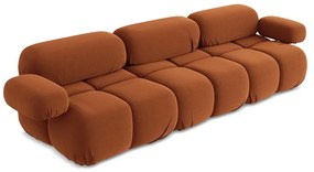 Canapea modulară portocalie cu tapițerie din catifea 285 cm Lokua – Makamii