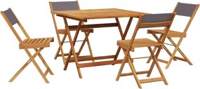 vidaXL Set mobilier de grădină 5 piese textil antracit/lemn masiv