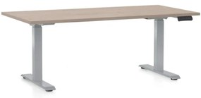 Masa inaltime reglabila OfficeTech D, 160 x 80 cm, bază gri, stejar