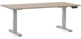 Masa inaltime reglabila OfficeTech D, 160 x 80 cm, bază gri, stejar
