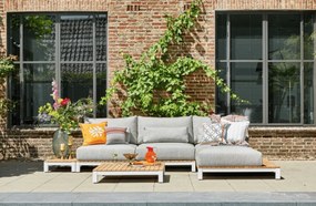Set mobilier grădină - SUNS Evora - 4 părți - 2 locuri, șezlong, 1 x masă laterală și măsuță de cafea Matt Grey Soft Grey