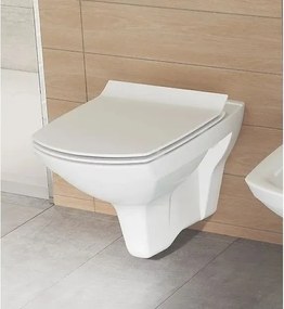 Vas WC suspendat Cersanit Carina New Clean On cu capac slim si inchidere lenta