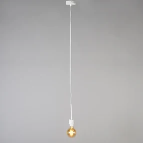 Lampă modernă cu pandantiv alb cu abajur 45 cm negru - Combi 1