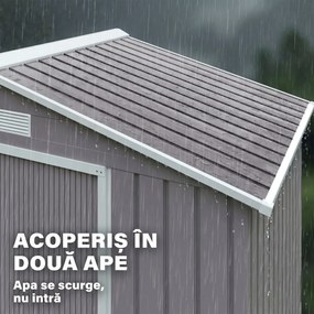 Outsunny Magazie Gradina - Căsuță de Grădină Metal 213x130x185 cm cu Uși Glisante | Aosom Romania