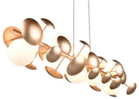 Lustră alb-auriu cu abajur din sticlă Bubble – Trio Select