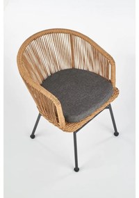 Scaun de gradina Jolie, lemn natural / negru