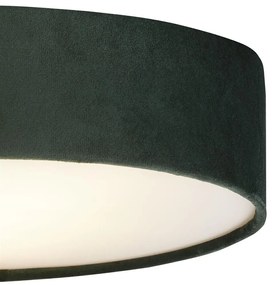 Plafoniera moderna cu abajur din catifea verde Drum 3L, 50cm