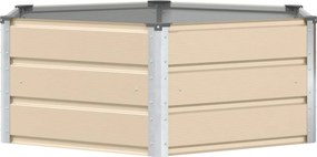 vidaXL Jardinieră Creme 129 x 129 x 45 cm Oțel
