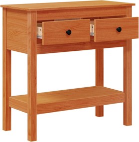 vidaXL Masă de consolă Maroniu cerat 75 x 35 x 75 cm Lemn masiv de pin