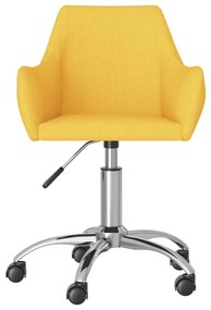 330933 vidaXL Scaun de bucătărie pivotant, galben, material textil