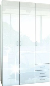 Dulap GWEN 70427, alb, PAL, cu 3 usi si 3 sertare, 116x50x200 cm