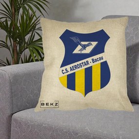 Perna Personalizata CS Aerostar Bacau Fotbal, 40x40 cm, Crem, Husa Detasabila, Perna Inclusa, BEKZ®