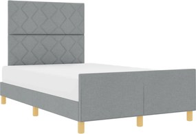 vidaXL Cadru de pat cu headboard Gri deschis 120 x 190 cm țesătură