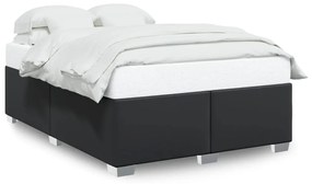 3284556 vidaXL Cadru de pat, negru, 140x190 cm, piele ecologică