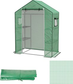Outsunny Husa de Rezerva PE pentru Sera Tunel 143x70x190cm cu Usa Rulabila Ferestre Plasa Verde | Aosom Romania