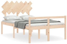 3195541 vidaXL Cadru de pat senior cu tăblie, 120x200 cm, lemn masiv