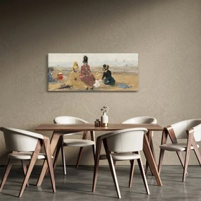Tablou - Eugène Boudin, On the Beach, Trouville, reproducere (120x50 cm)