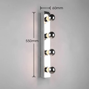 Aplică de perete argintiu-lucios Theatro – Trio