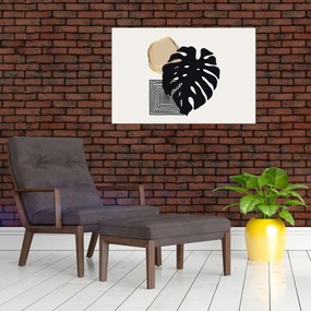 Tablou - Abstracție cu frunze tropicale N⁰2 (90x60 cm)