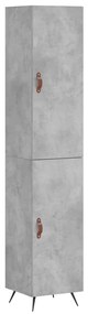 3198765 vidaXL Dulap înalt, gri beton, 34,5x34x180 cm, lemn prelucrat