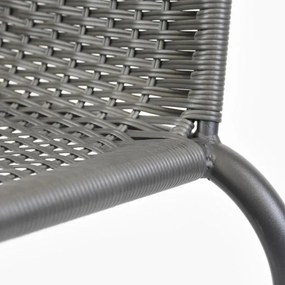 Set de scaune bistro de grădină, stivuibile, gri, 2 buc