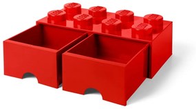 Cutie depozitare cu 2 compartimente LEGO®, roșu