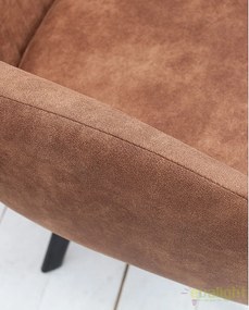 Scaun design industrial vintage cu tapiterie din microfibra, Lucca, maro A-38308 VC