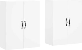 vidaXL Dulapuri montate pe perete, 2 buc, alb, lemn prelucrat