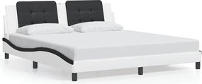 vidaXL Cadru de pat fără saltea Zadar alb și negru 180x200cm piele artificială