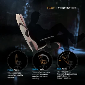 Scaun de gaming Diablo X.One Prime Normal size, Akira Pink