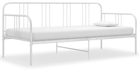 vidaXL Cadru pat canapea, alb, 90 x 200 cm, metal