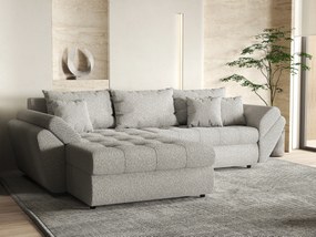 Colțar extensibil dumonde cu ladă de depozitare si sezut confortabil din spuma high-density, Loana Euphoria Dove 270x185 cm