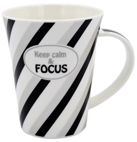 Cană din porțelan personalizată cu mesaj "Keep calm and FOCUS"