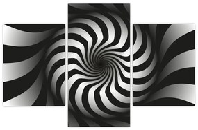 Tablou abstract cu spirala alb neagră (90x60 cm)