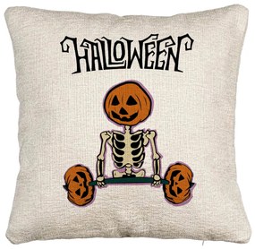 Perna Decorativa Canapea cu motiv Sechelet de Halloween 2, 40x40 cm, Cu fermoar