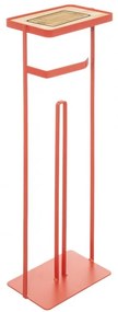 Suport hartie igienica Handy, metal, rosu, 18x12x59 cm