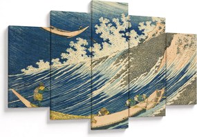 Tablou - Katsushika Hokusai, Fishing Boats at Choshi in Shimosa (Soshu Choshi) , reproducere (150x105 cm)