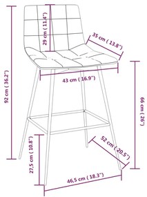 Scaune de bar, 2 buc., maro inchis, piele ecologica 2, Maro inchis