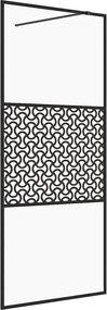 vidaXL Paravan de duș walk-in negru 90x195 cm sticlă ESG transparentă