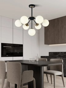 Lustra model N36368-7 – 7 x E27, abajururi elegante, finisaj negru