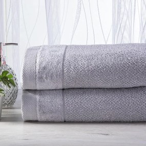 Set 2 prosoape de mâini frotir VITO, gri, 50 x 90 cm