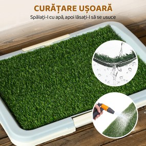 PawHut Toaletă pentru Câini 3 Straturi cu Gazon, Grilă și Tavă 46,5x34x5,5 cm | Aosom Romania