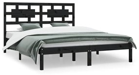 3107357 vidaXL Cadru de pat, negru, 140x200 cm, lemn masiv de pin