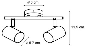 Spot modern bronz reglabil cu 2 lumini - Jeana