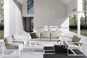 Fotoliu de grădină alb din metal Merrigan – Bizzotto