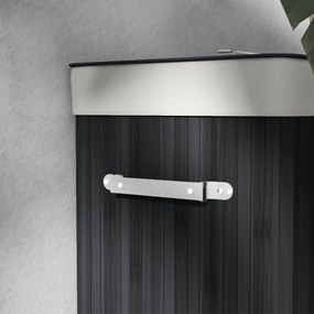 HOMCOM Coș de rufe, cutie rufe, colector de rufe cu capac, sac din pânză, bambus, pliabil, 72L, Negru 40 x 30 x 60 cm | Aosom Romania