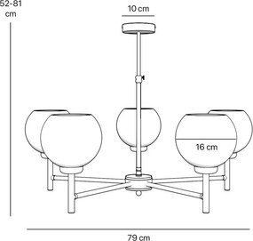 Candelabru din alama stil modern Art Deco Spheres
